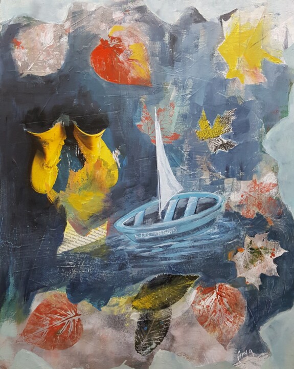 Malarstwo zatytułowany „Rainy Day” autorstwa Anya Komaristaia-Dumouchel, Oryginalna praca, Akryl