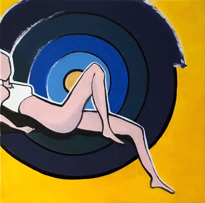 Painting titled "Girls body" by Hanna Levanets, Original Artwork, Acrylic Mounted on Wood Stretcher frame