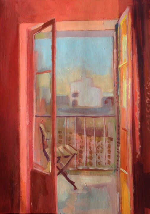 Pintura titulada "Balcony" por Anyck Alvarez Kerloch, Obra de arte original, Acrílico
