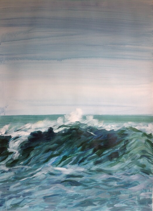 Painting titled "The wave" by Anyck Alvarez Kerloch, Original Artwork, Acrylic