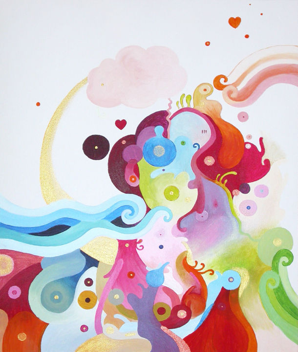 绘画 标题为“Dans les nuages” 由Anyse Alagama, 原创艺术品, 丙烯