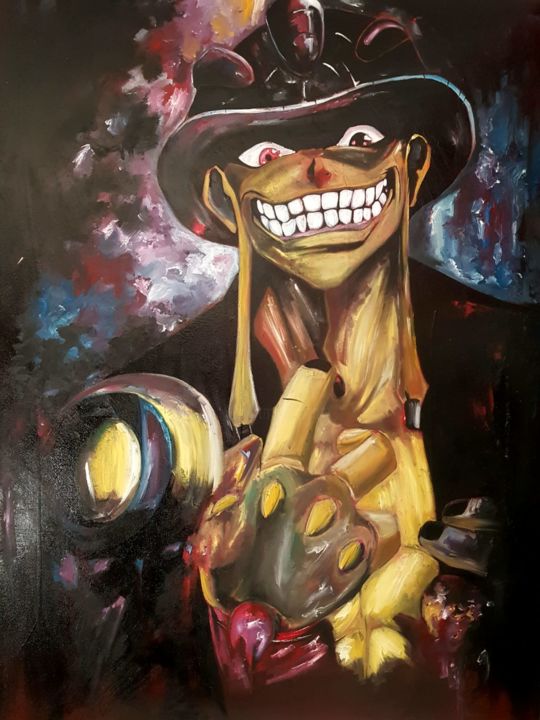 Painting titled "Schimera ant" by Irrational, Original Artwork, Oil