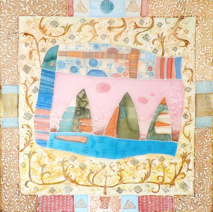 Art textile intitulée "Ихтис" par Anzhela Golodetskaia, Œuvre d'art originale, Tissu