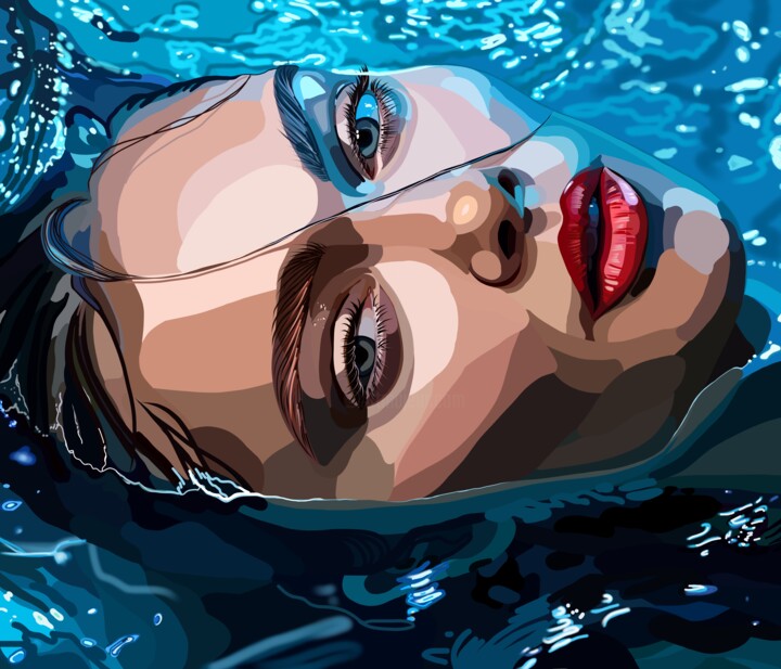 Цифровое искусство под названием "Глубокие воды" - Анжела Карпова, Подлинное произведение искусства, Цифровая живопись