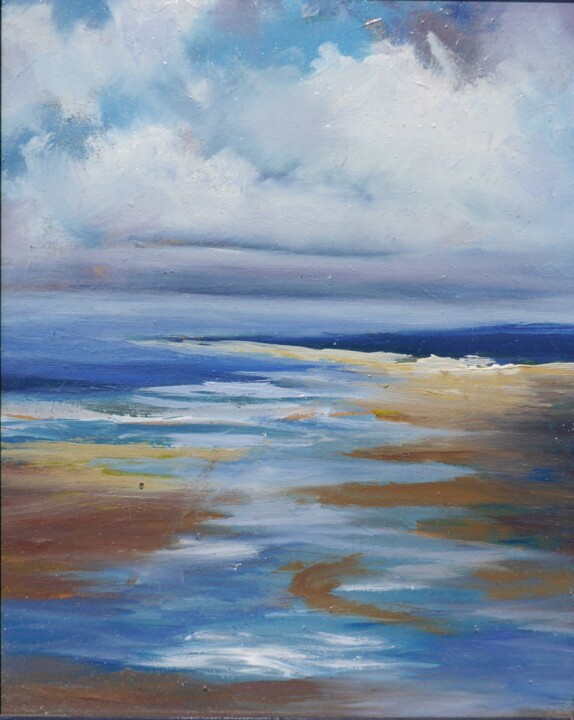 Картина под названием "Магия моря. Абстрак…" - Anzhelika Izzi, Подлинное произведение искусства, Масло Установлен на Деревян…