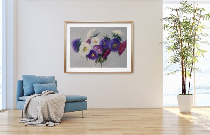 Ζωγραφική με τίτλο "Floral Painting Sti…" από Anzhelika Izzi, Αυθεντικά έργα τέχνης, Λάδι