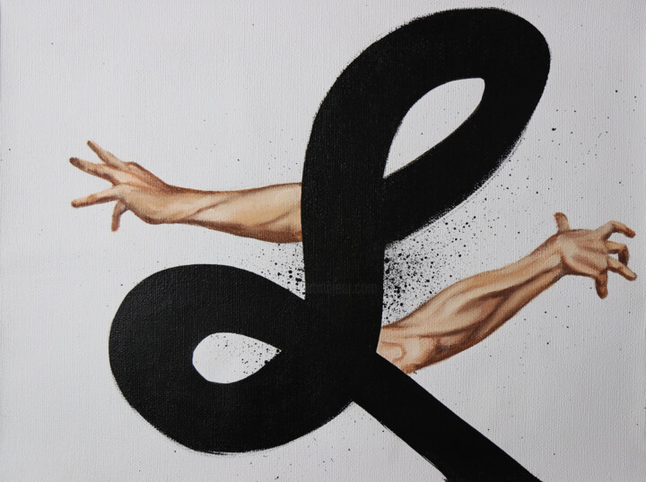 Painting titled "“Sign”-oil painting…" by Anzhelika Klimina, Original Artwork, Acrylic