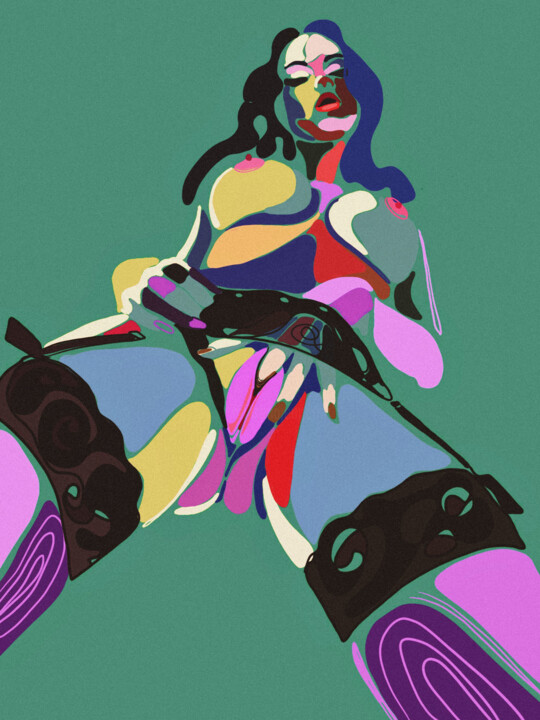 Картина под названием "spots erotic  22" - Anzor Valetov, Подлинное произведение искусства, Масло Установлен на Деревянная р…