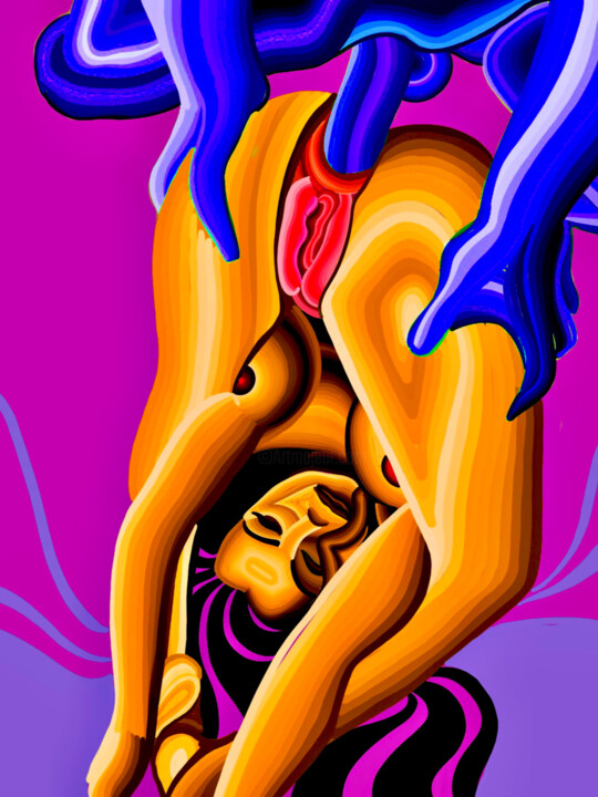 Картина под названием "erotic 14" - Anzor Valetov, Подлинное произведение искусства, Масло Установлен на Деревянная рама для…