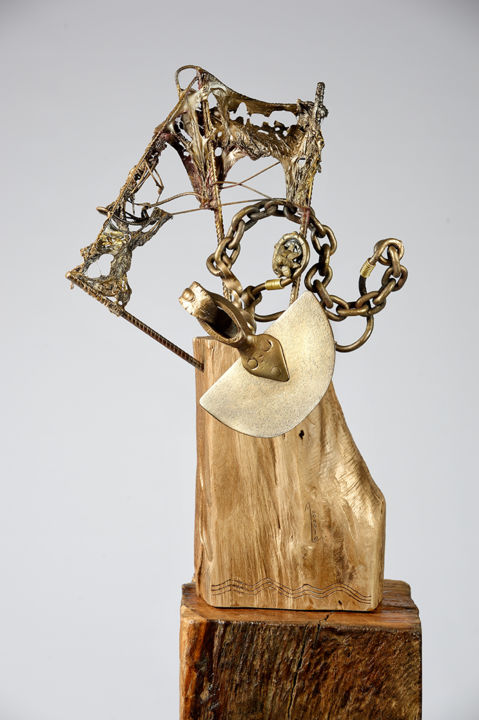Sculptuur getiteld "The Boat" door Aoguste, Origineel Kunstwerk, Metalen