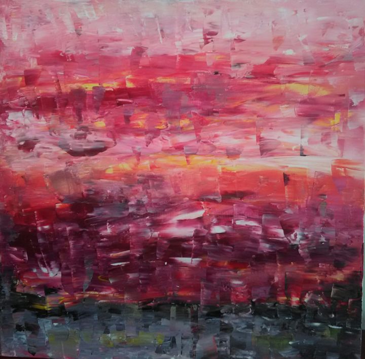 Peinture intitulée "Le crépuscule#artis…" par Marion Myriam, Œuvre d'art originale, Acrylique