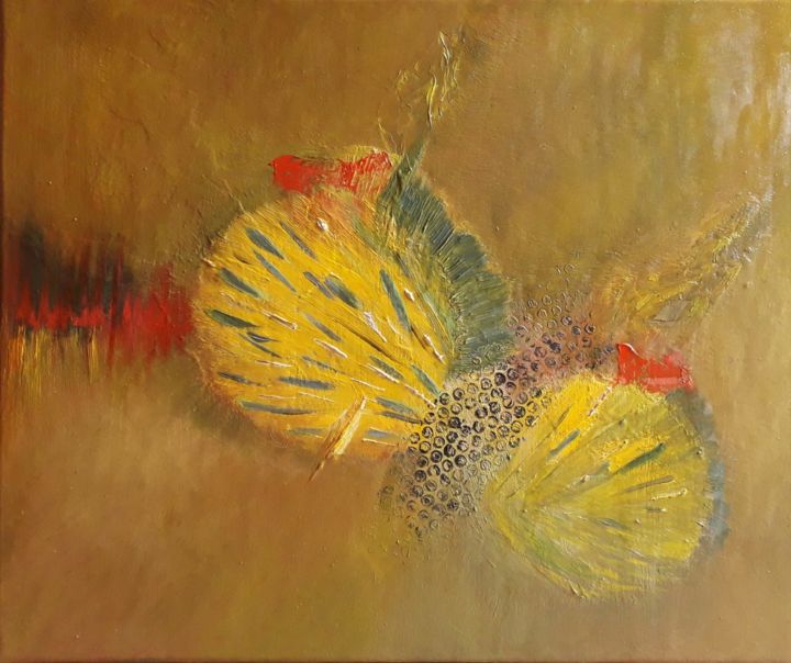 Painting titled "symbiose 2" by Marion Myriam, Original Artwork, Oil