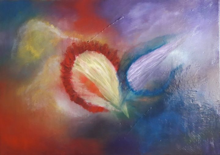 Painting titled "Phoenix." by Marion Myriam, Original Artwork, Oil