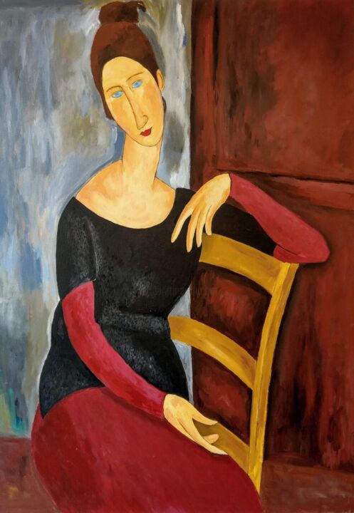 Peinture intitulée "Tribute to Modiglia…" par Michael Aoun, Œuvre d'art originale, Huile
