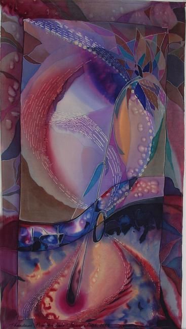 Ζωγραφική με τίτλο "flower-batik_370euro" από Arteforte, Αυθεντικά έργα τέχνης, Άλλος
