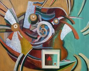 Ζωγραφική με τίτλο "spiral-abstract_100…" από Arteforte, Αυθεντικά έργα τέχνης, Λάδι