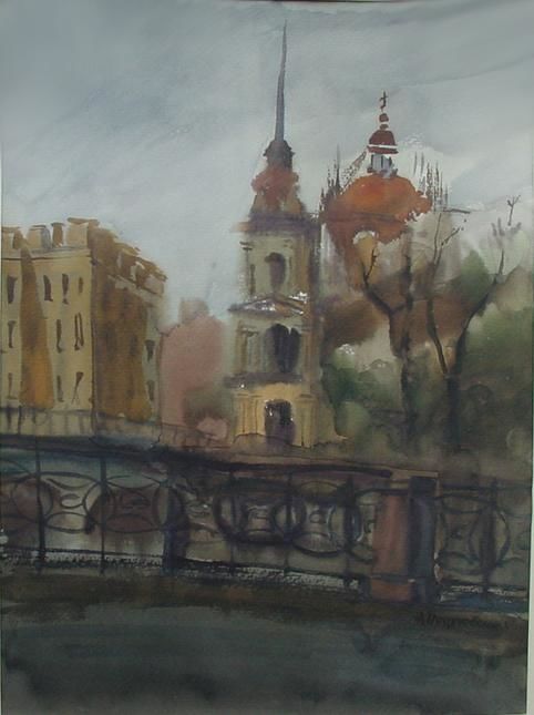 Painting titled "Petersburg_watercol…" by Arteforte, Original Artwork, Other