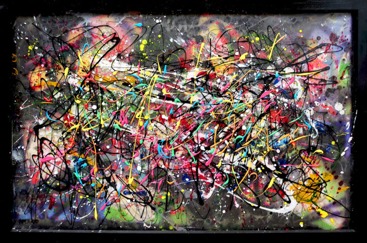 Painting titled "SPRING HARD DAY NIG…" by Aperato, Original Artwork, Acrylic Mounted on Plexiglass