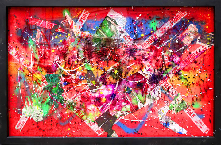 Painting titled "LUCKY ESCAPE" by Aperato, Original Artwork, Acrylic Mounted on Plexiglass