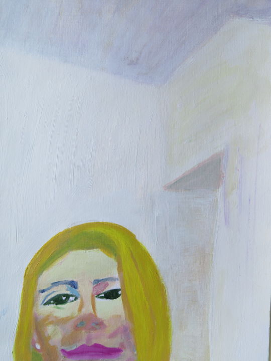 Painting titled "Portrait Blanc/ Cas…" by Adriana Pessolato, Original Artwork, Acrylic