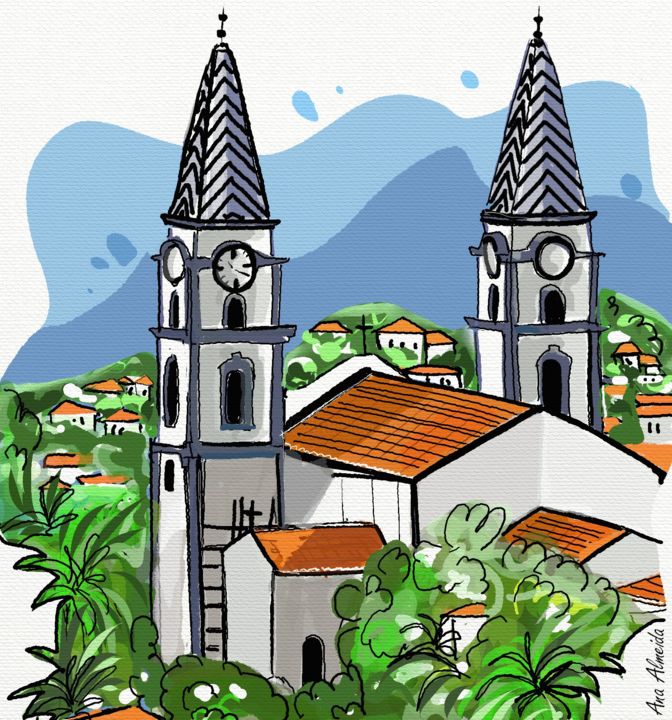 Digitale Kunst mit dem Titel "Madeira - Portugal" von Ana Almeida, Original-Kunstwerk, Digitale Malerei