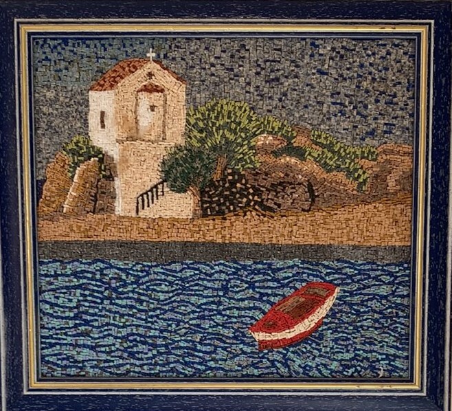 Sculpture titled "Η Παναγιά η γοργόνα…" by Aphrodite Zampetake, Original Artwork, Mosaic