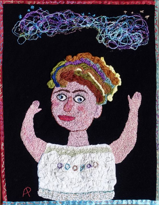 Textile Art με τίτλο "Oh! Les mains" από Apignat, Αυθεντικά έργα τέχνης, Νήμα