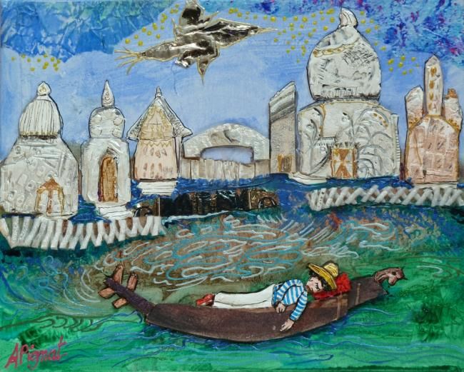 Painting titled "Rondodo Veneziano" by Apignat, Original Artwork