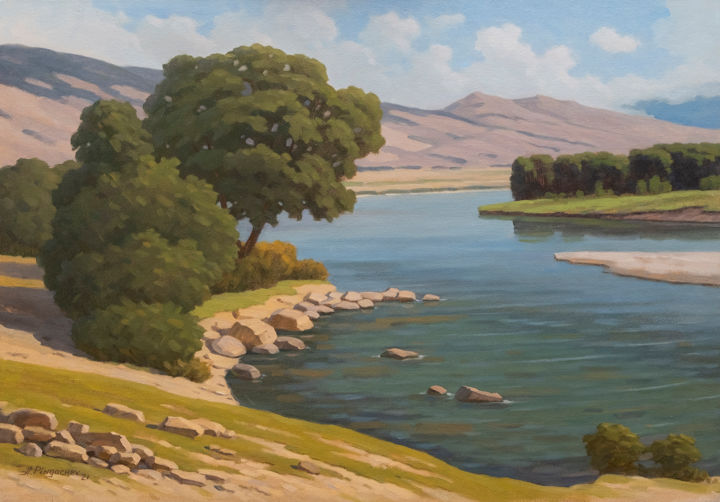 Painting titled "Morning" by Andrey Pingachev, Original Art, Oil