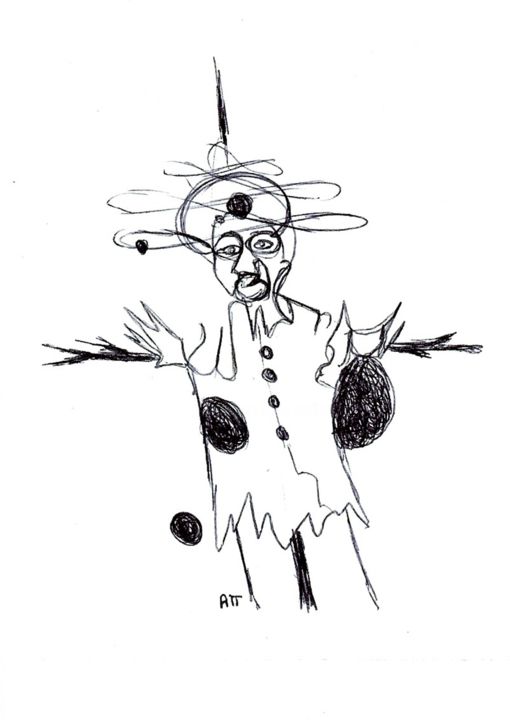 Drawing titled "L'épouvantail cosmi…" by Alexandre Podgorny, Original Artwork, Other