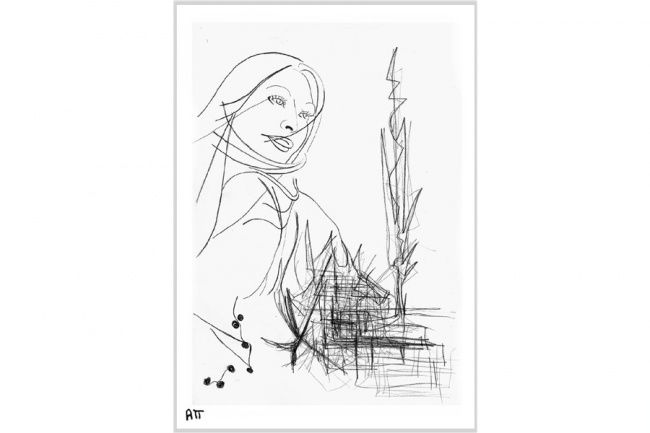 Drawing titled "Mélancolie" by Alexandre Podgorny, Original Artwork, Other