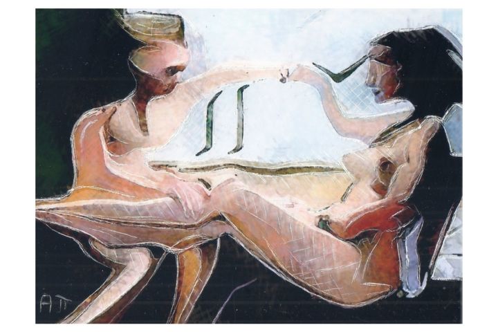 Schilderij getiteld "Le genou de Claire" door Alexandre Podgorny, Origineel Kunstwerk