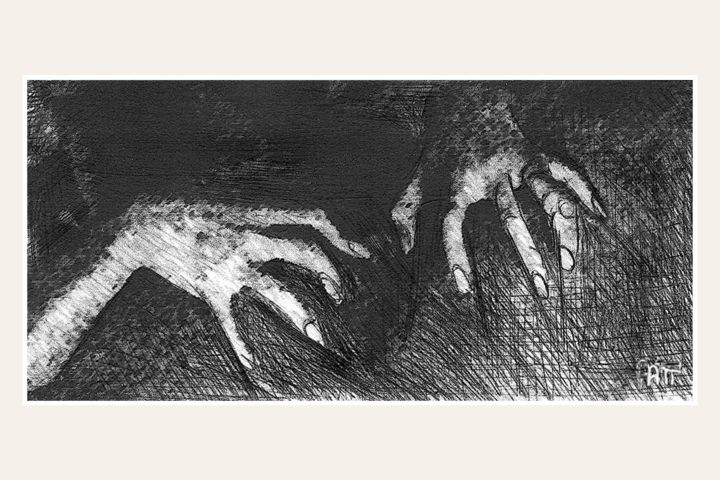 Desenho intitulada "Les araignées" por Alexandre Podgorny, Obras de arte originais
