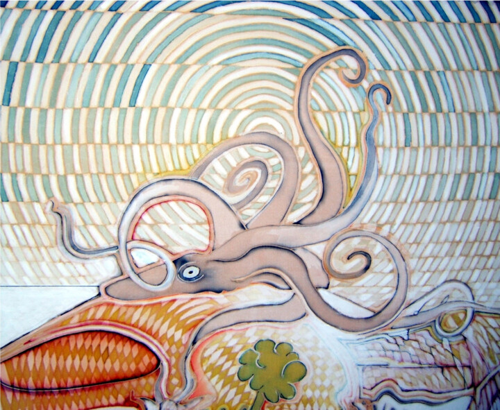 Pintura intitulada "Pieuvre équipée d'u…" por Alexandre Podgorny, Obras de arte originais