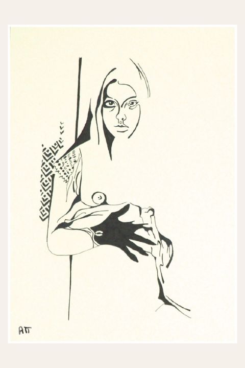 Dessin intitulée "Sixties" par Alexandre Podgorny, Œuvre d'art originale, Encre
