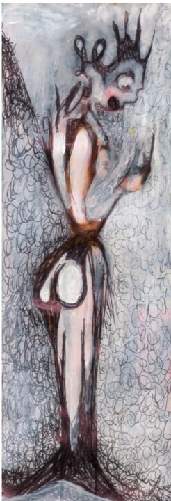 Peinture intitulée "Monologue d’une fem…" par Alexandre Podgorny, Œuvre d'art originale, Stylo à bille