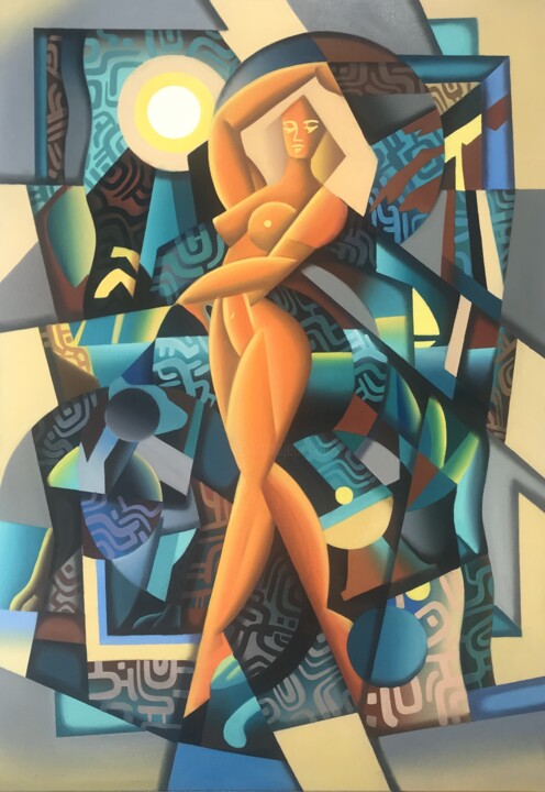 Pintura titulada "«Fata Morgana» Opti…" por Apollonas Soben, Obra de arte original, Oleo Montado en Bastidor de camilla de m…