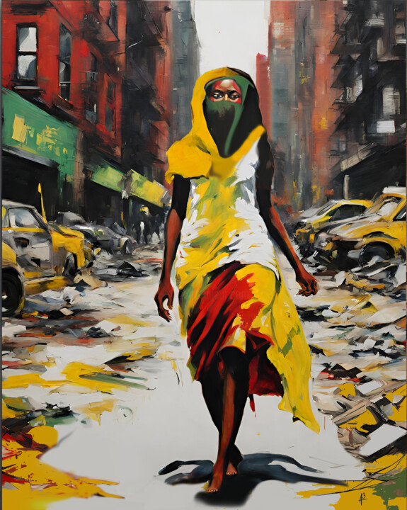 Картина под названием "Woman Fashion of War" - Apostel13, Подлинное произведение искусства, Акрил