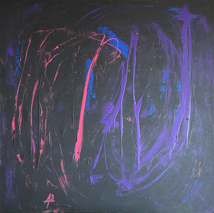 Pittura intitolato "Violett Pinke Spekt…" da Apostel13, Opera d'arte originale, Acrilico Montato su Telaio per barella in le…