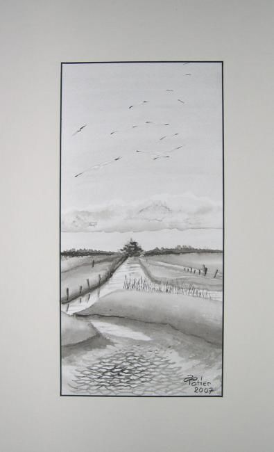 Drawing titled "Aux Gâts II" by Annick Potier, Original Artwork