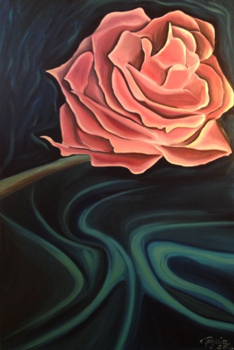 Painting titled "rosa-scarlatta.jpg" by Alessandro Tognin, Original Artwork