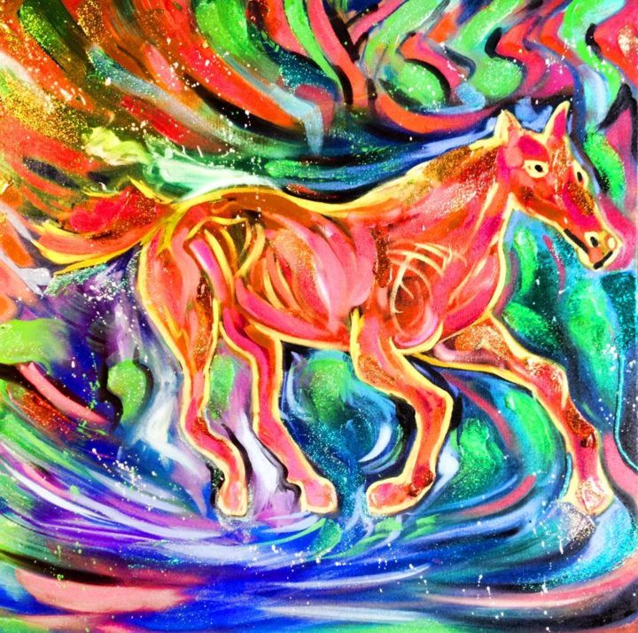 Painting titled "cavallo.jpg" by Alessandro Tognin, Original Artwork, Oil