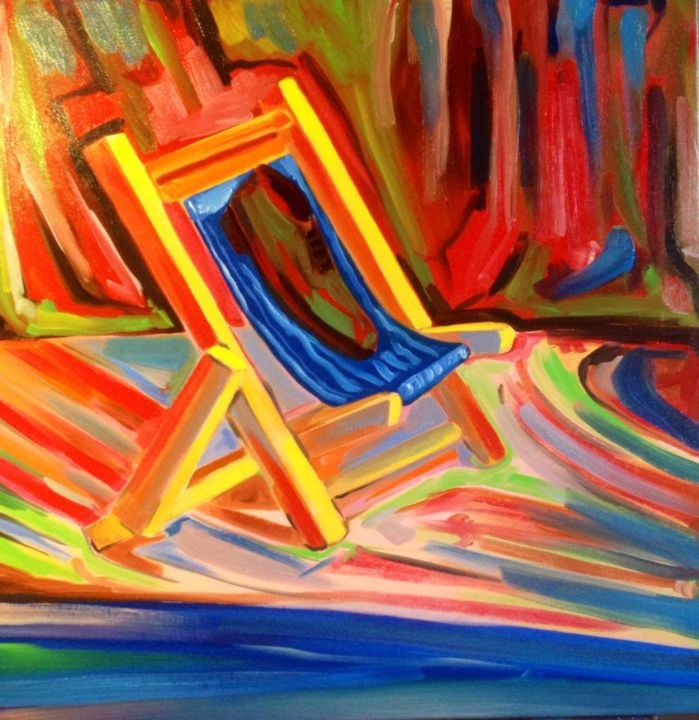 Painting titled "scarpa-sullo-sdraio…" by Alessandro Tognin, Original Artwork, Oil