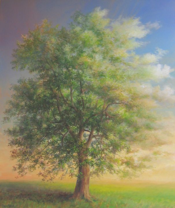 Peinture intitulée "Arbre PNR VEXIN Fra…" par Applestrophe, Œuvre d'art originale, Acrylique