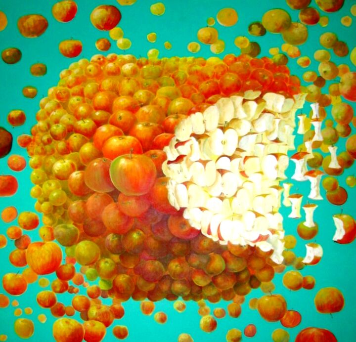 Peinture intitulée "Transforme ma Pomme…" par Applestrophe, Œuvre d'art originale, Acrylique