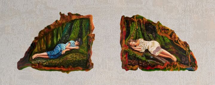 Pintura titulada "Sleep sweetly" por Nadezhda Wenzel, Obra de arte original, Oleo