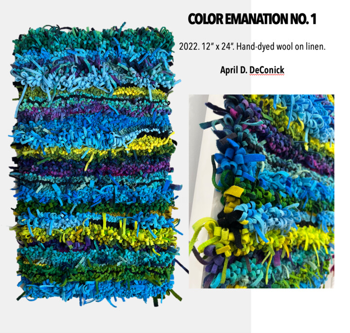 Textile Art titled "Color Emanation No.…" by aprildeconickart, Original Artwork, Tapestry
