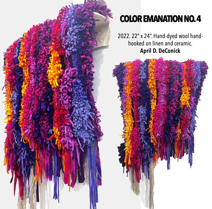Arte textil titulada "Color Emanation No.…" por aprildeconickart, Obra de arte original, Tapiz