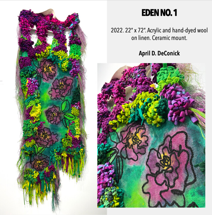 Textile Art titled "Eden No. 1" by aprildeconickart, Original Artwork, Tapestry