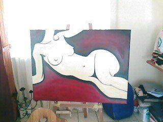 Peinture intitulée "Abstract Nude" par Aprille, Œuvre d'art originale, Huile